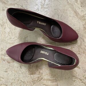 TSUBO Elegant Leather Pump Burgundy D’Orsay Slip On Size 9.5